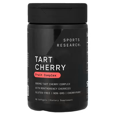 Sports Research Tart Cherry Fruit Complex 800mg Montmorency Cherries CherryPURE Non-GMO Gluten-Free 60 Softgels