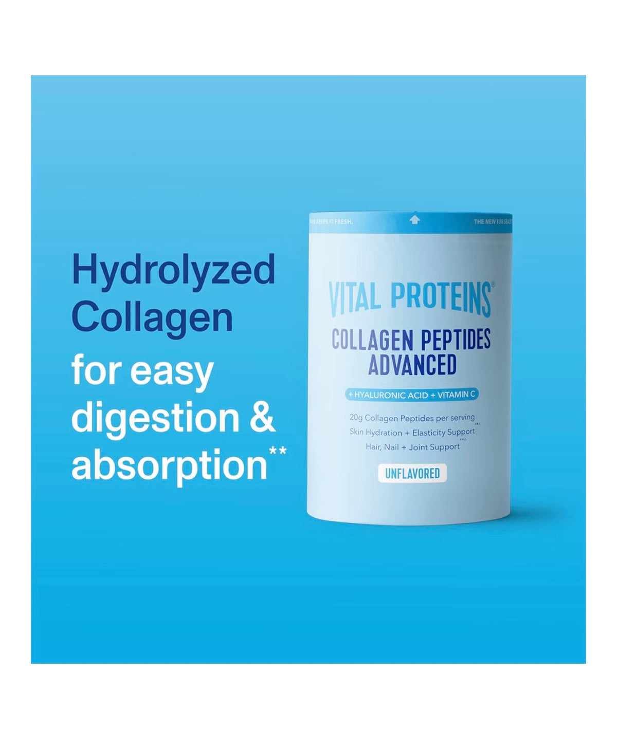 Vital Proteins hydrolyzed collagen Advanced product information