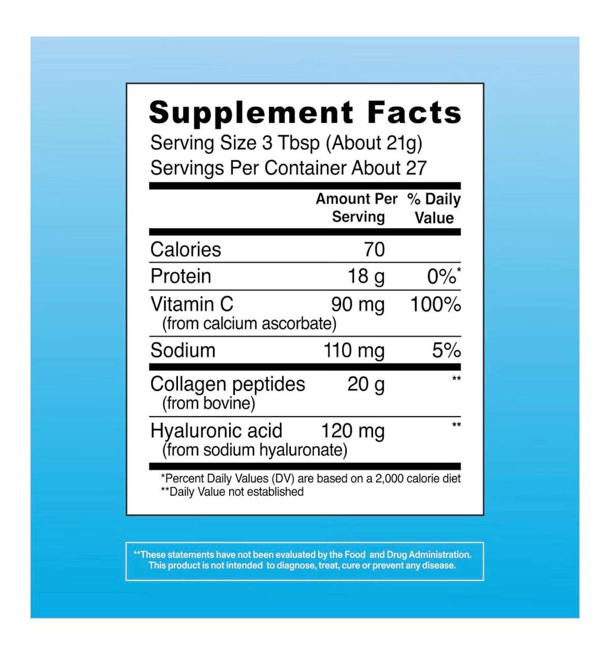 Vital Proteins Collagen Peptides Advanced supplement facts
