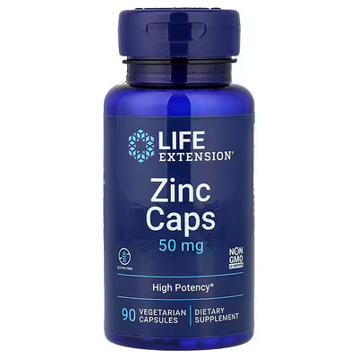 Zinc Caps 50 mg (High Potency) by Life Extension – 90 Vegetarian Capsules